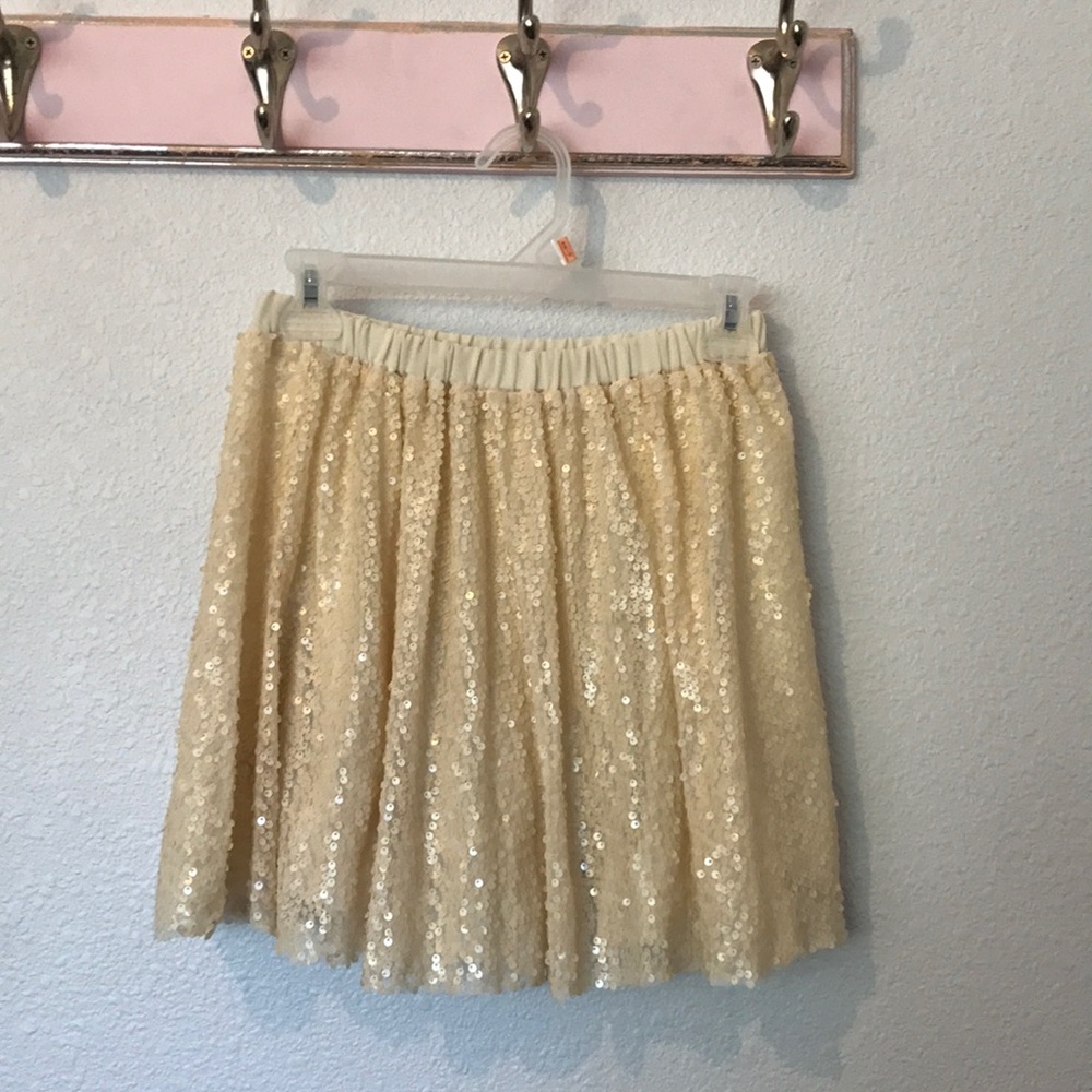 White sequin skirt from Zara
